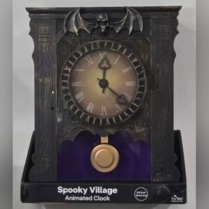 Spooky Village Animated Halloween Clock